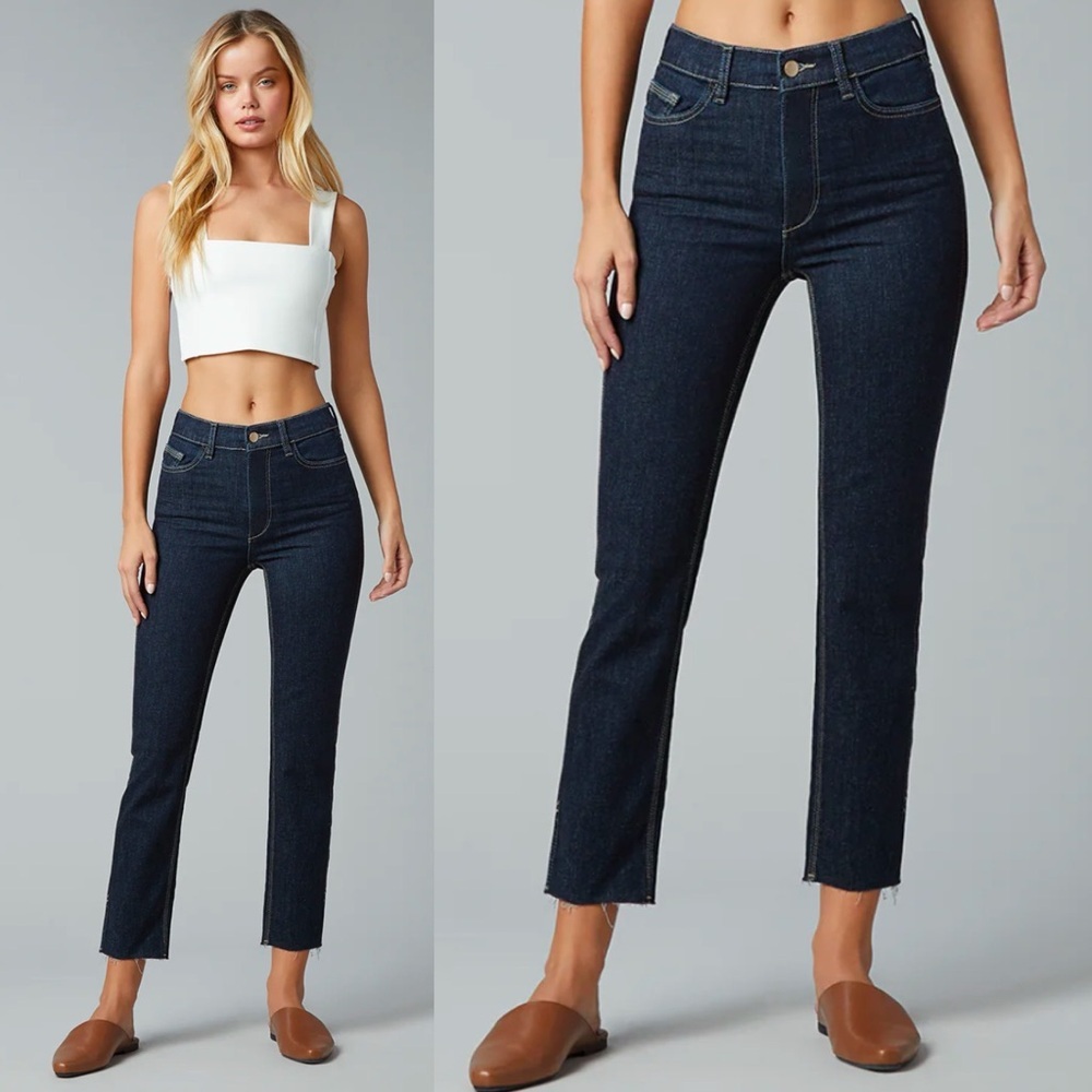 DL1961 Mara Straight Ankle Jeans Synder size 32 Dark Indigo